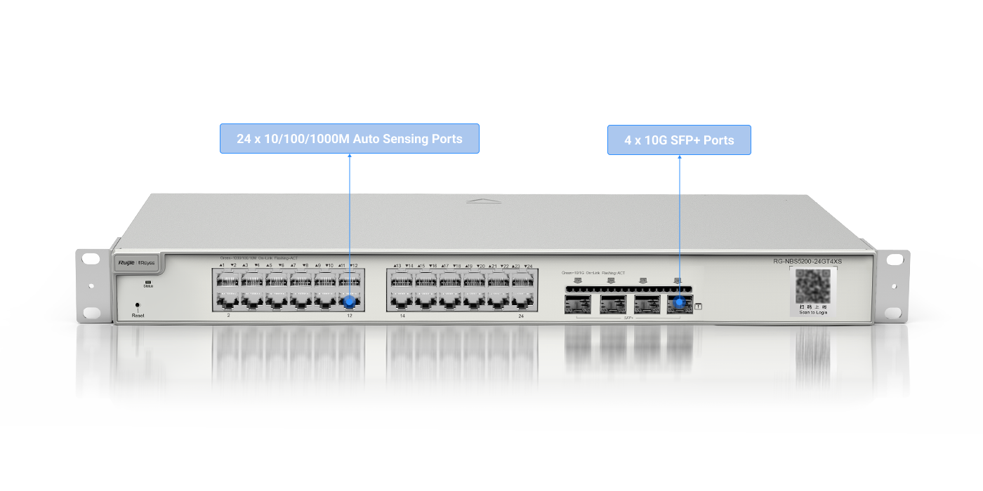 Ruijie RG-NBS5200-24GT4XS, 24-port Gigabit Layer 3 Non-PoE Switch, 4 SFP+ Uplink thumbnail 2