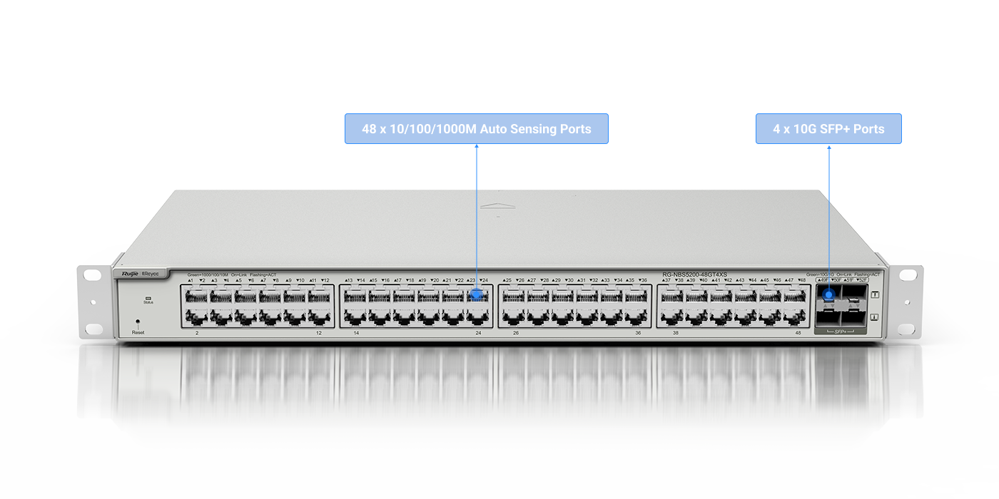 Ruijie RG-NBS5200-48GT4XS, 48-port Gigabit Layer 3 Non-PoE Switch, 4 SFP+ Uplink thumbnail 2