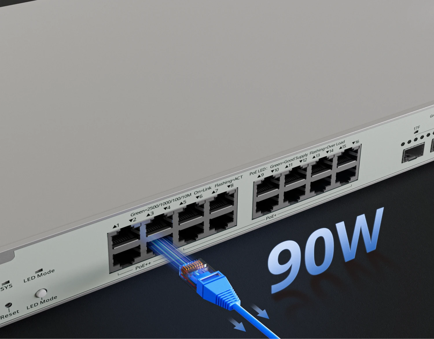 Ruijie RG-NBS3300-16MG4XS-HP, 16-Port Muti-Gigabit Layer 2 Managed Switch with 4 x PoE++ Ports, 12 x PoE+ Ports, and 4 x SFP+ Uplink Ports thumbnail 10