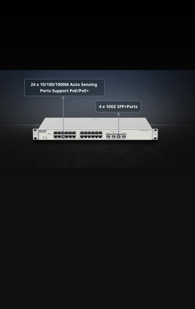 Ruijie RG-NBS5200-24GT4XS-P-V2, 24-port Gigabit Layer 3 PoE Switch, 4 SFP+ Uplink thumbnail 3