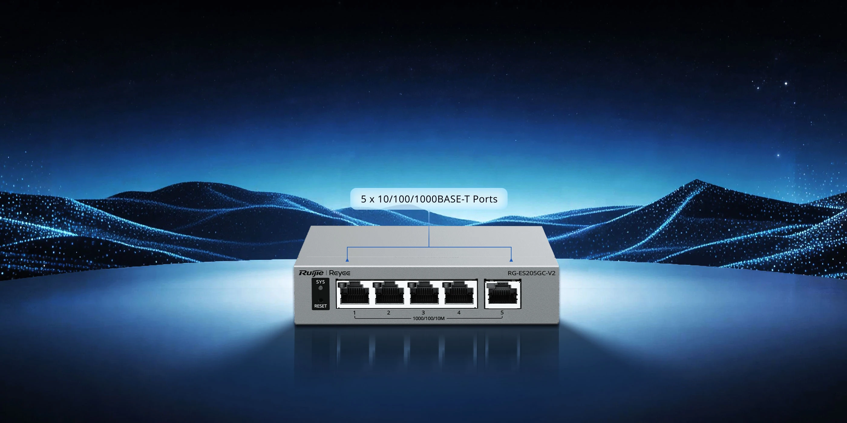 Ruijie RG-ES205GC-V2, 5-Port Gigabit Smart Cloud-Managed Non-PoE Switch thumbnail 2