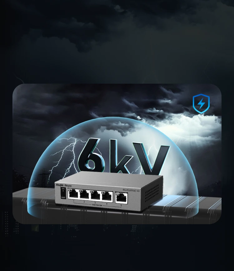 Ruijie RG-ES205GC-V2, 5-Port Gigabit Smart Cloud-Managed Non-PoE Switch thumbnail 5