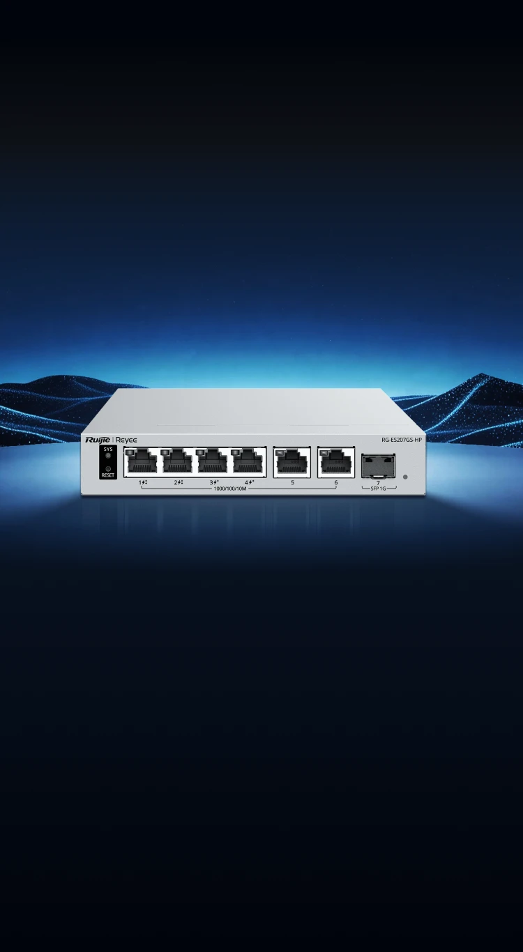 Ruijie RG-ES207GS-HP, 6-Port Gigabit Smart Cloud-Managed PoE Switch with 1-Port SFP thumbnail 3