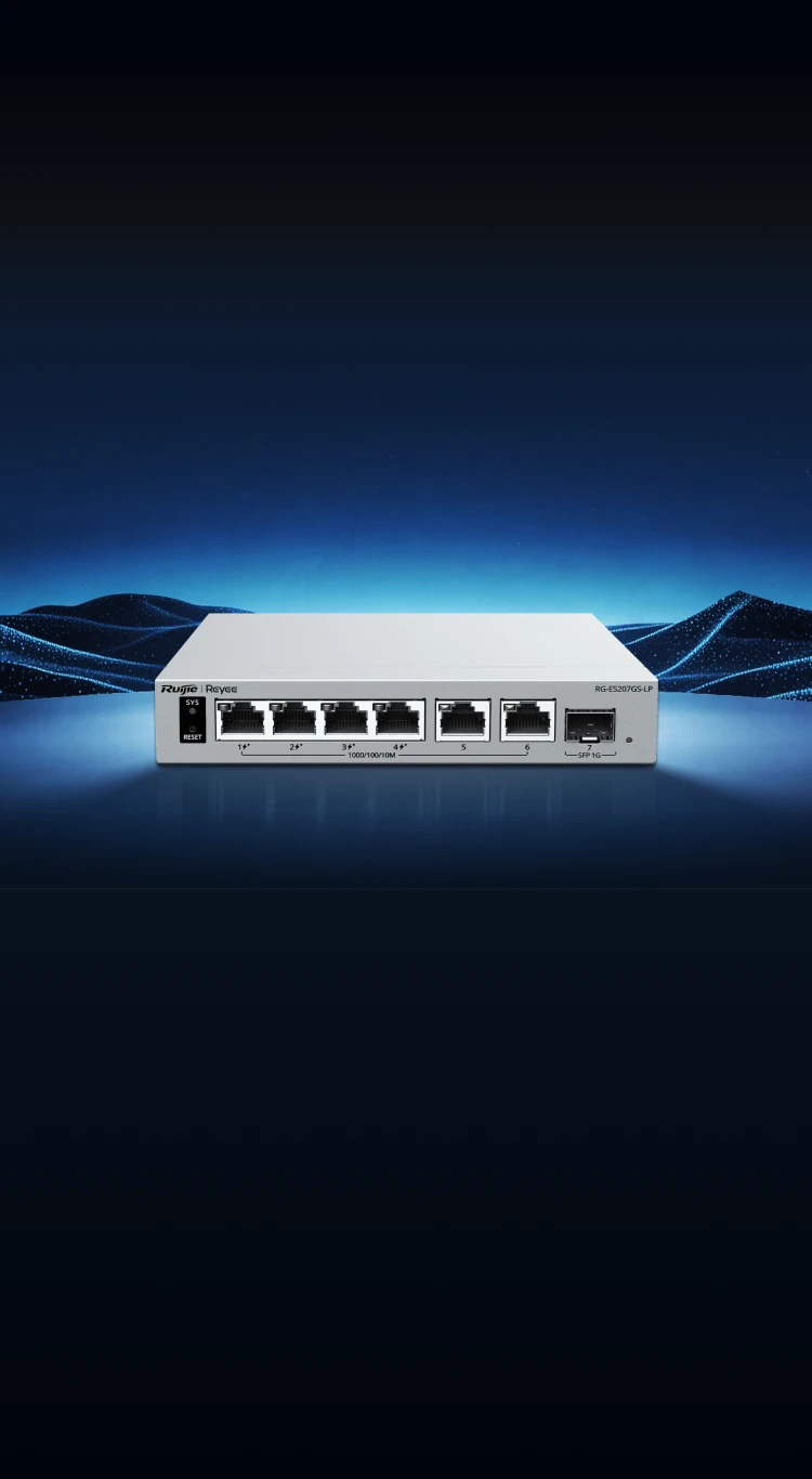 Ruijie RG-ES207GS-LP, 6-Port Gigabit Smart Cloud-Managed PoE Switch with 1-Port SFP thumbnail 3