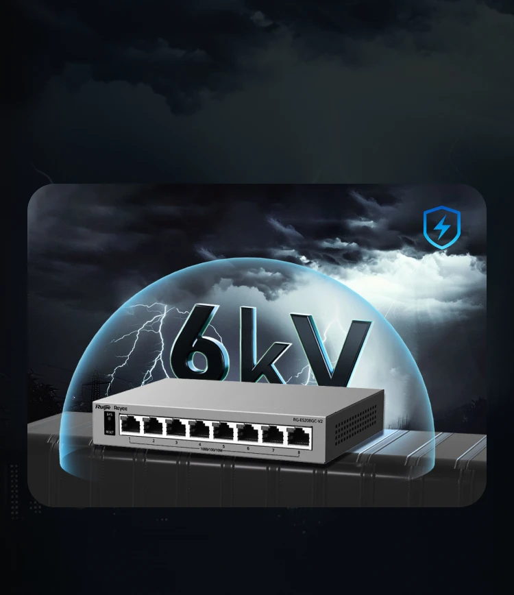 Ruijie RG-ES208GC-V2, 8-Port Gigabit Smart Cloud-Managed Non-PoE Switch thumbnail 5