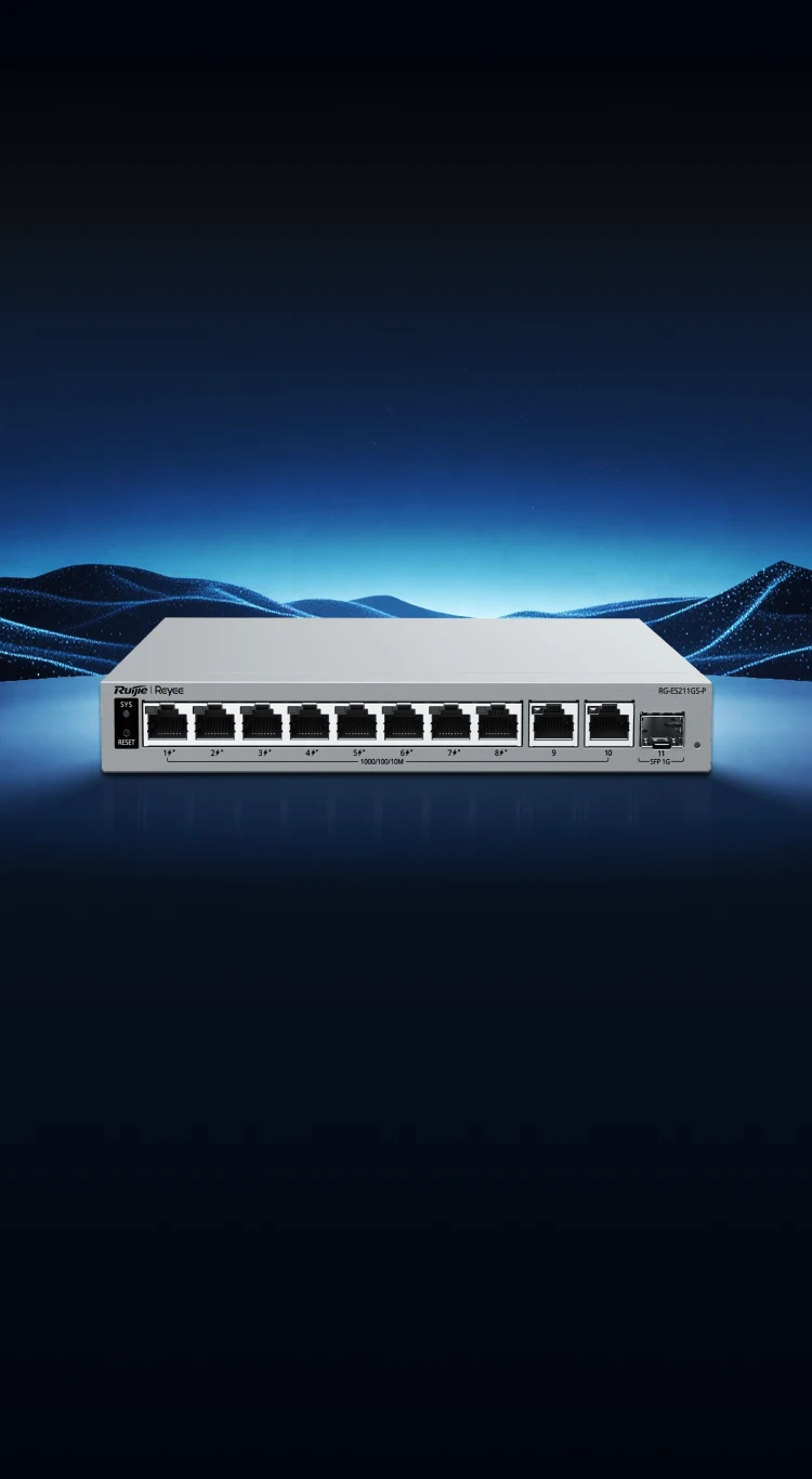 Ruijie RG-ES211GS-P, 10-Port Gigabit Smart Cloud-Managed PoE Switch with 1-Port SFP thumbnail 3
