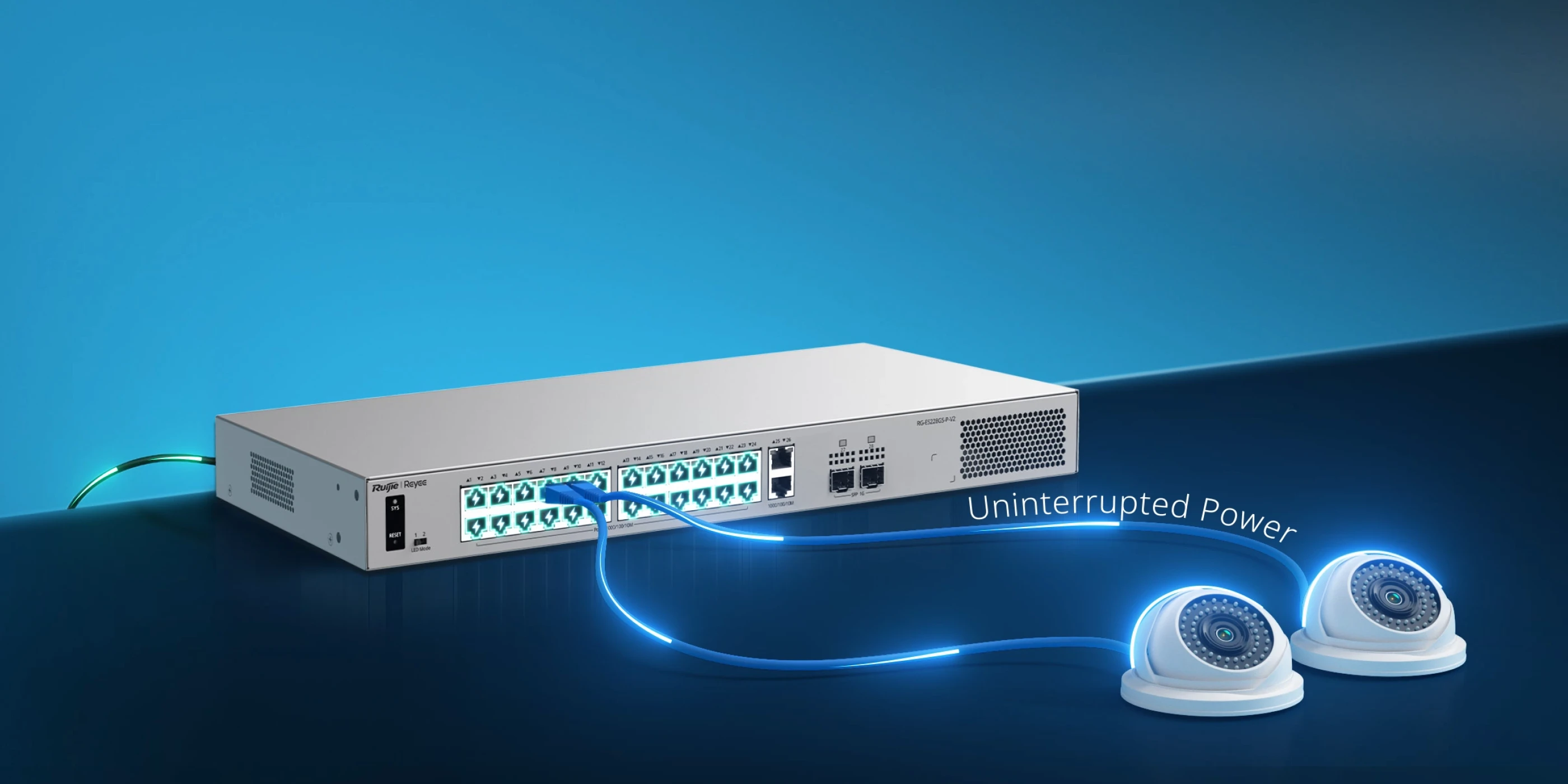 Ruijie RG-ES228GS-P-V2, 26-Port Gigabit Smart Cloud-Managed PoE Switch with 2-Port SFP thumbnail 10